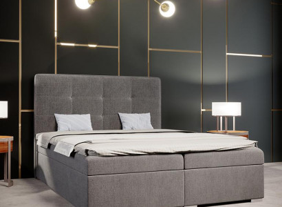 Bed bedroom luxury textile furniture upholstered furniture style box spring bed
